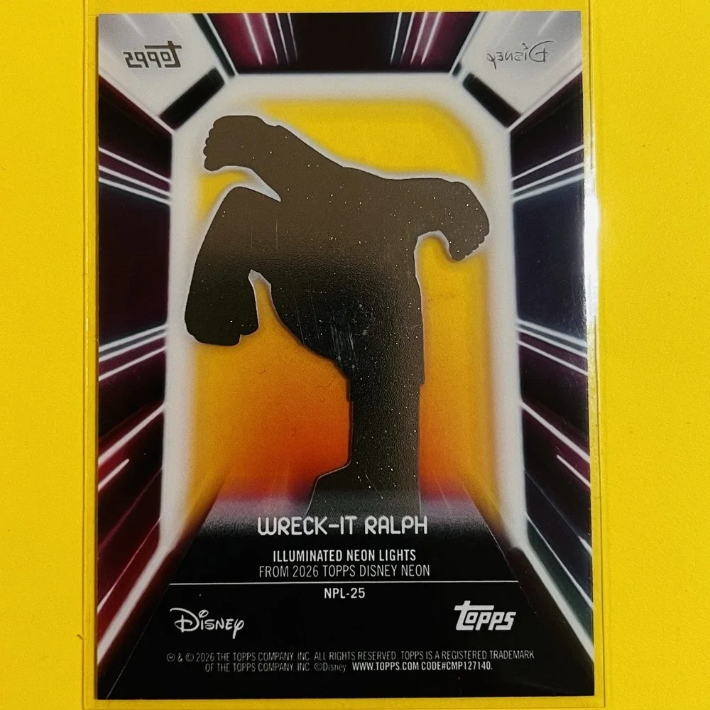 2026 Topps Disney Neon Wreck-It Ralph Illuminated Neon Lights NPL-25 Insert Card